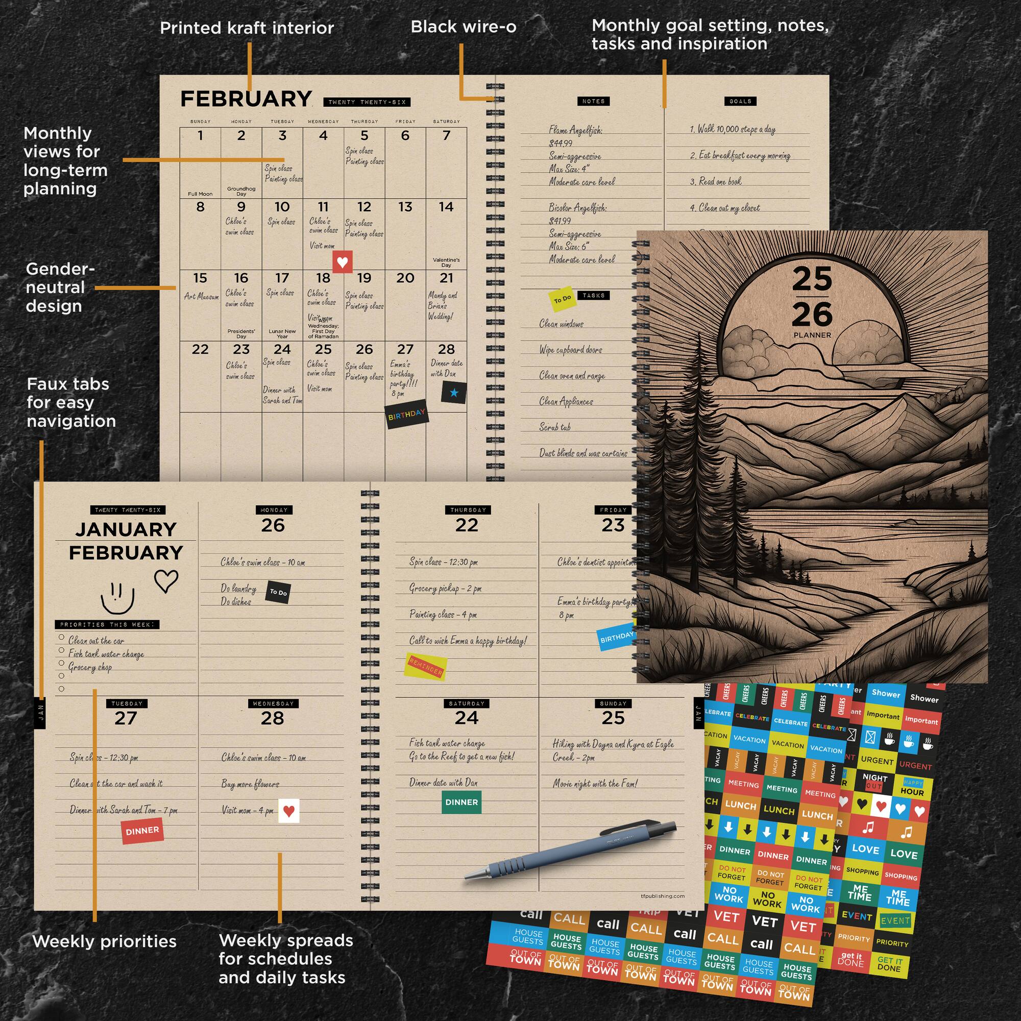 TF Publishing 2025-2026 Into the Wild Large Weekly/Monthly Planner